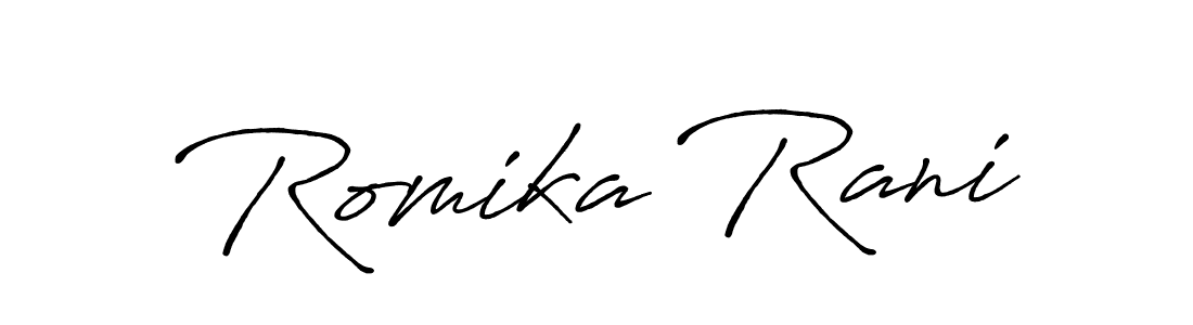 Similarly Antro_Vectra_Bolder is the best handwritten signature design. Signature creator online .You can use it as an online autograph creator for name Romika Rani. Romika Rani signature style 7 images and pictures png
