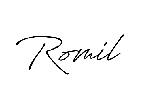 Once you've used our free online signature maker to create your best signature Antro_Vectra_Bolder style, it's time to enjoy all of the benefits that Romil name signing documents. Romil signature style 7 images and pictures png