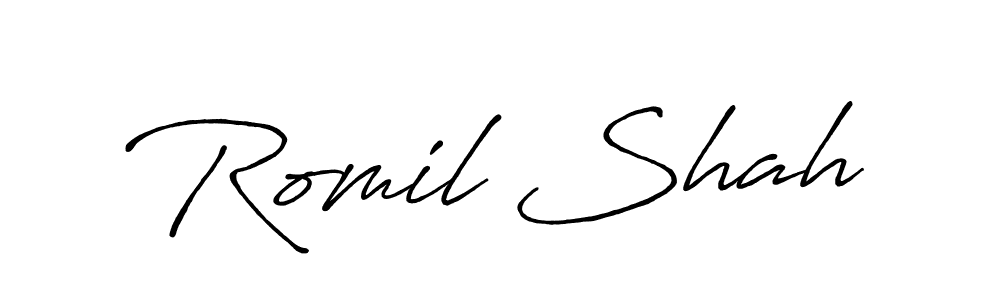 It looks lik you need a new signature style for name Romil Shah. Design unique handwritten (Antro_Vectra_Bolder) signature with our free signature maker in just a few clicks. Romil Shah signature style 7 images and pictures png