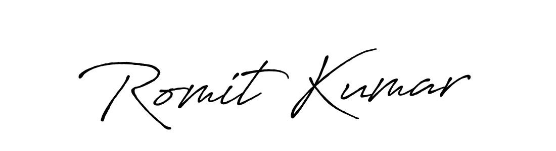 How to make Romit Kumar signature? Antro_Vectra_Bolder is a professional autograph style. Create handwritten signature for Romit Kumar name. Romit Kumar signature style 7 images and pictures png