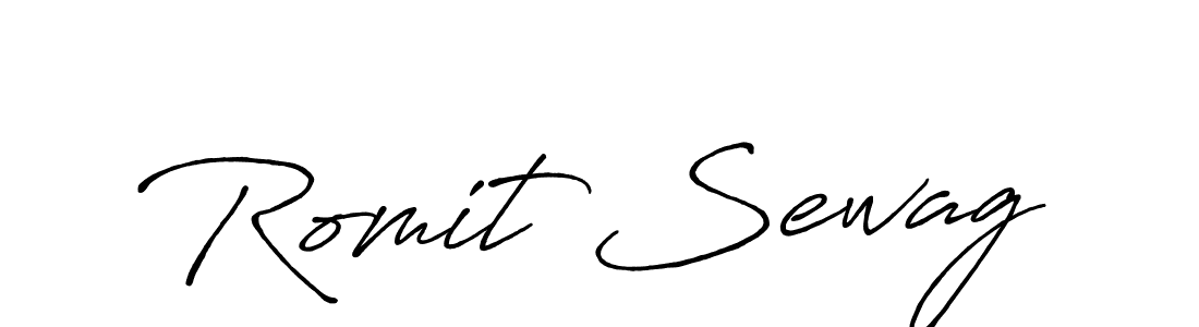 Design your own signature with our free online signature maker. With this signature software, you can create a handwritten (Antro_Vectra_Bolder) signature for name Romit Sewag. Romit Sewag signature style 7 images and pictures png