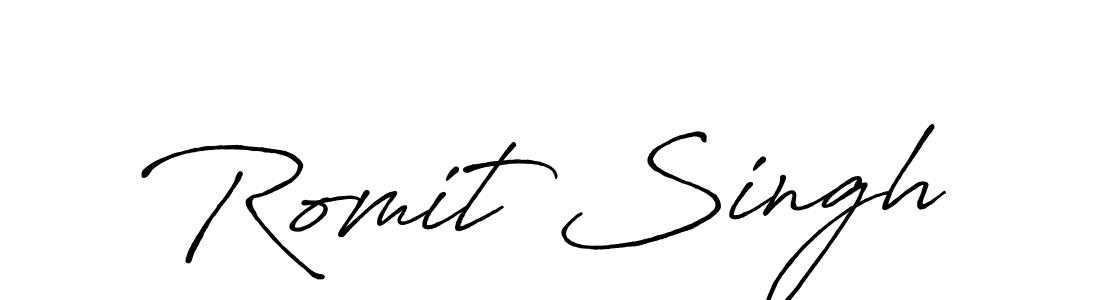 Romit Singh stylish signature style. Best Handwritten Sign (Antro_Vectra_Bolder) for my name. Handwritten Signature Collection Ideas for my name Romit Singh. Romit Singh signature style 7 images and pictures png