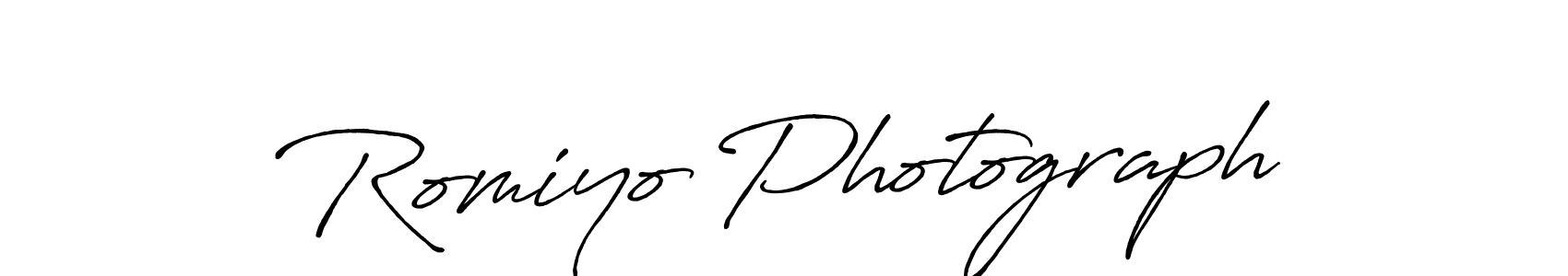 You should practise on your own different ways (Antro_Vectra_Bolder) to write your name (Romiyo Photograph) in signature. don't let someone else do it for you. Romiyo Photograph signature style 7 images and pictures png