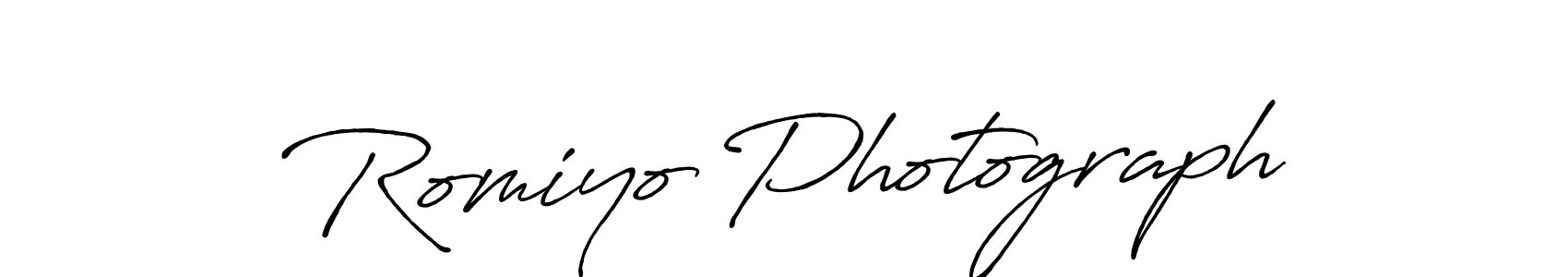 You should practise on your own different ways (Antro_Vectra_Bolder) to write your name (Romiyo Photograph) in signature. don't let someone else do it for you. Romiyo Photograph signature style 7 images and pictures png