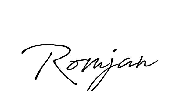 Make a beautiful signature design for name Romjan. With this signature (Antro_Vectra_Bolder) style, you can create a handwritten signature for free. Romjan signature style 7 images and pictures png