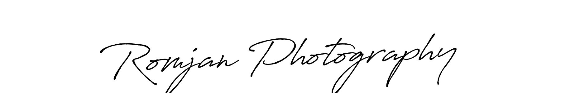 Romjan Photography stylish signature style. Best Handwritten Sign (Antro_Vectra_Bolder) for my name. Handwritten Signature Collection Ideas for my name Romjan Photography. Romjan Photography signature style 7 images and pictures png