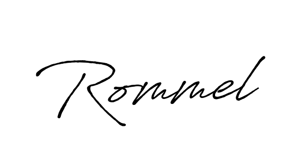 Make a beautiful signature design for name Rommel. With this signature (Antro_Vectra_Bolder) style, you can create a handwritten signature for free. Rommel signature style 7 images and pictures png