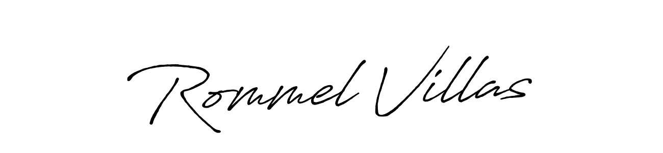 Also You can easily find your signature by using the search form. We will create Rommel Villas name handwritten signature images for you free of cost using Antro_Vectra_Bolder sign style. Rommel Villas signature style 7 images and pictures png