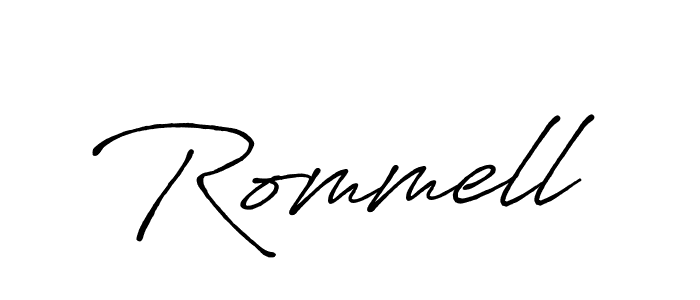 Use a signature maker to create a handwritten signature online. With this signature software, you can design (Antro_Vectra_Bolder) your own signature for name Rommell. Rommell signature style 7 images and pictures png