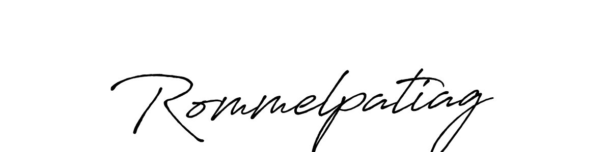 How to make Rommelpatiag name signature. Use Antro_Vectra_Bolder style for creating short signs online. This is the latest handwritten sign. Rommelpatiag signature style 7 images and pictures png