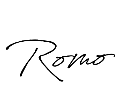 Design your own signature with our free online signature maker. With this signature software, you can create a handwritten (Antro_Vectra_Bolder) signature for name Romo. Romo signature style 7 images and pictures png