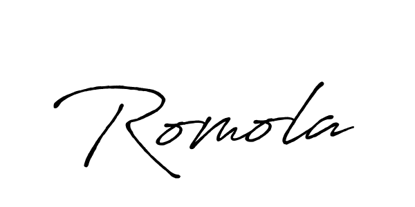 The best way (Antro_Vectra_Bolder) to make a short signature is to pick only two or three words in your name. The name Romola include a total of six letters. For converting this name. Romola signature style 7 images and pictures png