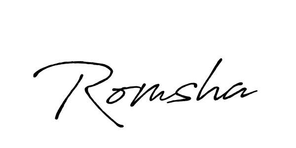 Also we have Romsha name is the best signature style. Create professional handwritten signature collection using Antro_Vectra_Bolder autograph style. Romsha signature style 7 images and pictures png