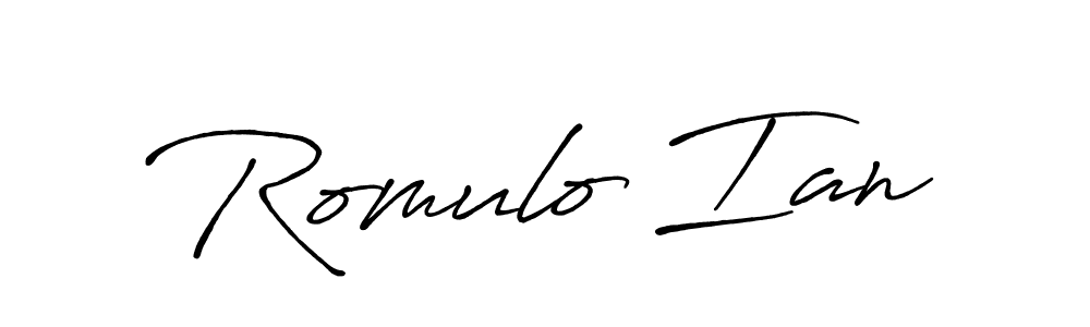 Also we have Romulo Ian name is the best signature style. Create professional handwritten signature collection using Antro_Vectra_Bolder autograph style. Romulo Ian signature style 7 images and pictures png