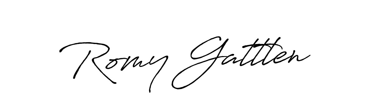 Romy Gattlen stylish signature style. Best Handwritten Sign (Antro_Vectra_Bolder) for my name. Handwritten Signature Collection Ideas for my name Romy Gattlen. Romy Gattlen signature style 7 images and pictures png