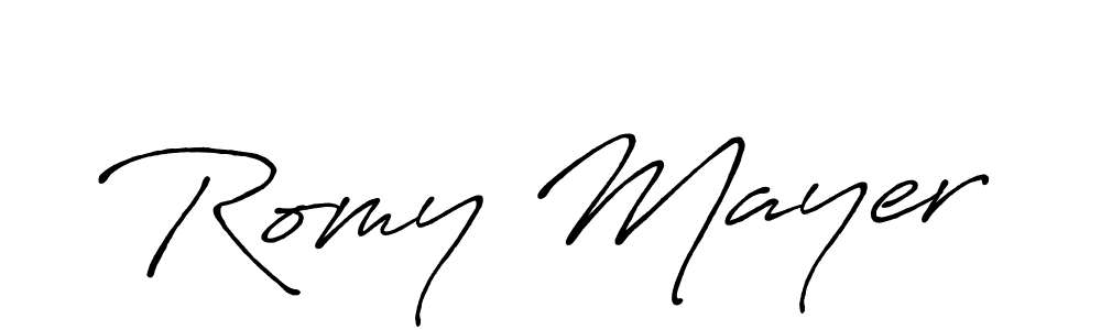 Also You can easily find your signature by using the search form. We will create Romy Mayer name handwritten signature images for you free of cost using Antro_Vectra_Bolder sign style. Romy Mayer signature style 7 images and pictures png