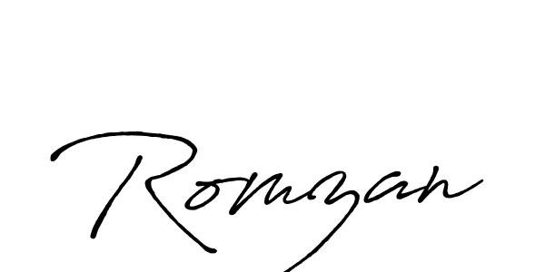 How to make Romzan signature? Antro_Vectra_Bolder is a professional autograph style. Create handwritten signature for Romzan name. Romzan signature style 7 images and pictures png