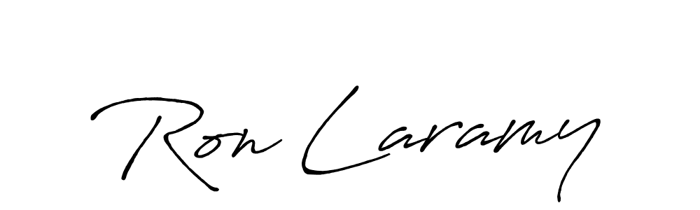 How to make Ron Laramy name signature. Use Antro_Vectra_Bolder style for creating short signs online. This is the latest handwritten sign. Ron Laramy signature style 7 images and pictures png