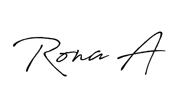 Use a signature maker to create a handwritten signature online. With this signature software, you can design (Antro_Vectra_Bolder) your own signature for name Rona A. Rona A signature style 7 images and pictures png