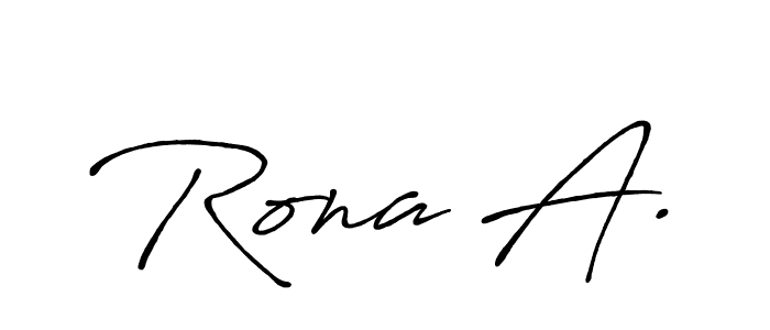 Rona A. stylish signature style. Best Handwritten Sign (Antro_Vectra_Bolder) for my name. Handwritten Signature Collection Ideas for my name Rona A.. Rona A. signature style 7 images and pictures png