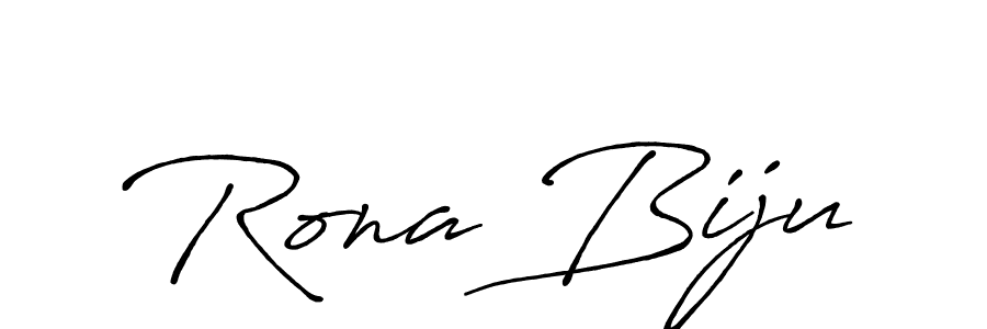 Create a beautiful signature design for name Rona Biju. With this signature (Antro_Vectra_Bolder) fonts, you can make a handwritten signature for free. Rona Biju signature style 7 images and pictures png