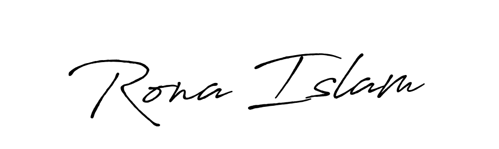 Rona Islam stylish signature style. Best Handwritten Sign (Antro_Vectra_Bolder) for my name. Handwritten Signature Collection Ideas for my name Rona Islam. Rona Islam signature style 7 images and pictures png