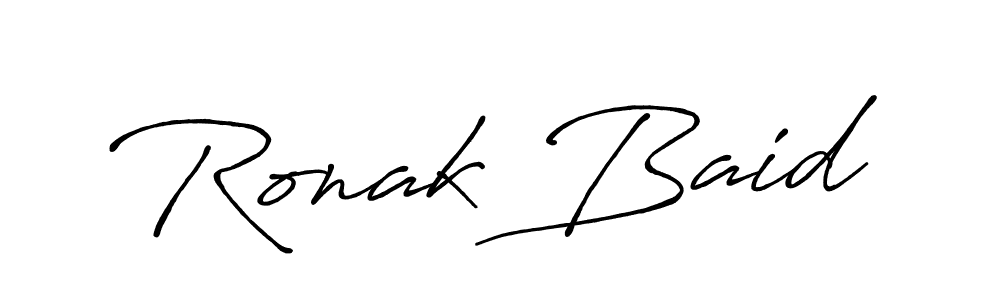 Make a beautiful signature design for name Ronak Baid. With this signature (Antro_Vectra_Bolder) style, you can create a handwritten signature for free. Ronak Baid signature style 7 images and pictures png