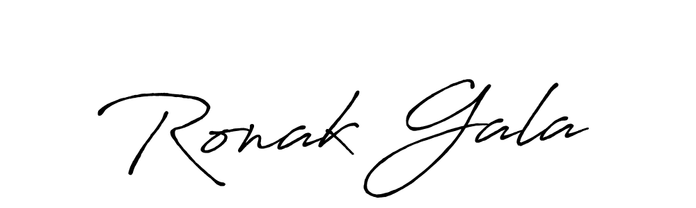 Also You can easily find your signature by using the search form. We will create Ronak Gala name handwritten signature images for you free of cost using Antro_Vectra_Bolder sign style. Ronak Gala signature style 7 images and pictures png