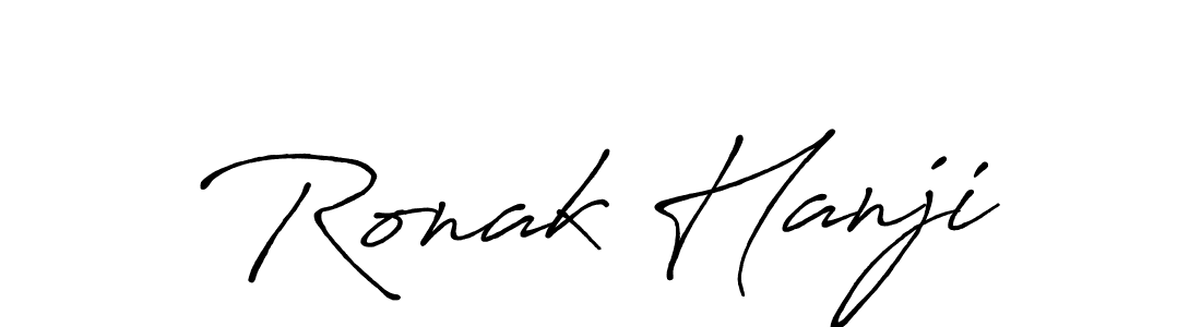 Make a beautiful signature design for name Ronak Hanji. With this signature (Antro_Vectra_Bolder) style, you can create a handwritten signature for free. Ronak Hanji signature style 7 images and pictures png