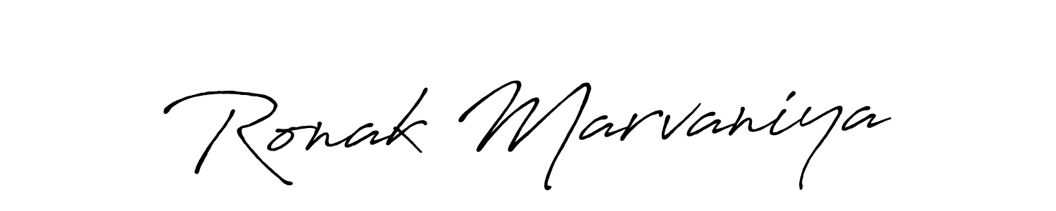 Make a beautiful signature design for name Ronak Marvaniya. With this signature (Antro_Vectra_Bolder) style, you can create a handwritten signature for free. Ronak Marvaniya signature style 7 images and pictures png