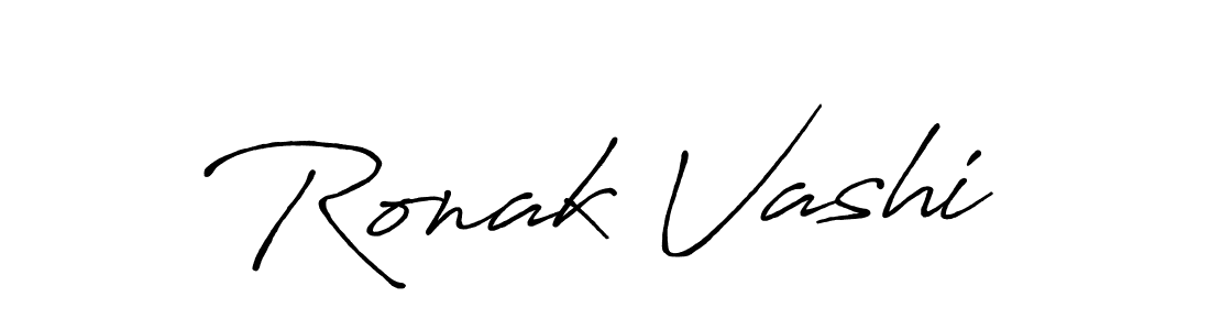 It looks lik you need a new signature style for name Ronak Vashi. Design unique handwritten (Antro_Vectra_Bolder) signature with our free signature maker in just a few clicks. Ronak Vashi signature style 7 images and pictures png