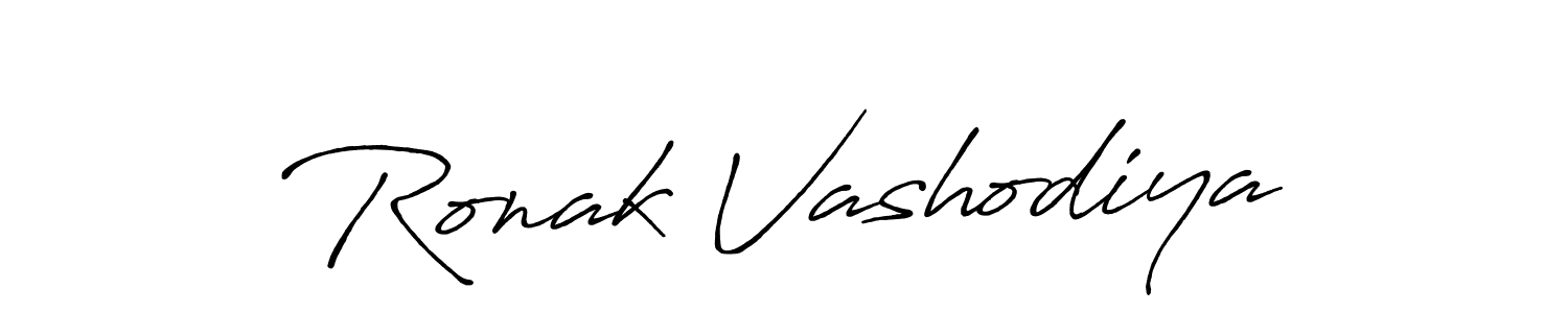 Also we have Ronak Vashodiya name is the best signature style. Create professional handwritten signature collection using Antro_Vectra_Bolder autograph style. Ronak Vashodiya signature style 7 images and pictures png