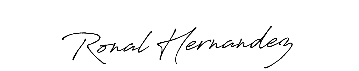 Make a beautiful signature design for name Ronal Hernandez. With this signature (Antro_Vectra_Bolder) style, you can create a handwritten signature for free. Ronal Hernandez signature style 7 images and pictures png