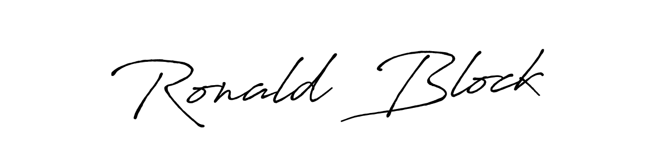 How to make Ronald  Block name signature. Use Antro_Vectra_Bolder style for creating short signs online. This is the latest handwritten sign. Ronald  Block signature style 7 images and pictures png