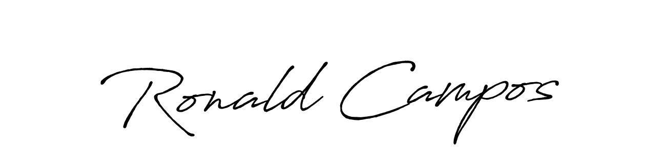 Design your own signature with our free online signature maker. With this signature software, you can create a handwritten (Antro_Vectra_Bolder) signature for name Ronald Campos. Ronald Campos signature style 7 images and pictures png