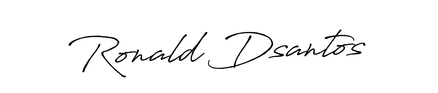 Ronald Dsantos stylish signature style. Best Handwritten Sign (Antro_Vectra_Bolder) for my name. Handwritten Signature Collection Ideas for my name Ronald Dsantos. Ronald Dsantos signature style 7 images and pictures png