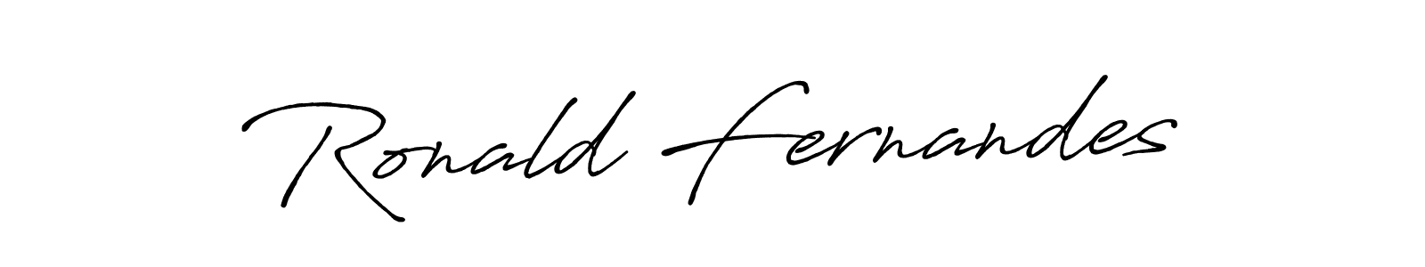 How to make Ronald Fernandes name signature. Use Antro_Vectra_Bolder style for creating short signs online. This is the latest handwritten sign. Ronald Fernandes signature style 7 images and pictures png