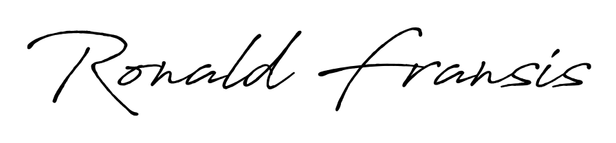 Get inspired by this graceful Antro_Vectra_Bolder signature style for name Ronald Fransis. Smooth loops and balanced proportions for everyday use. Ronald Fransis signature style 7 images and pictures png
