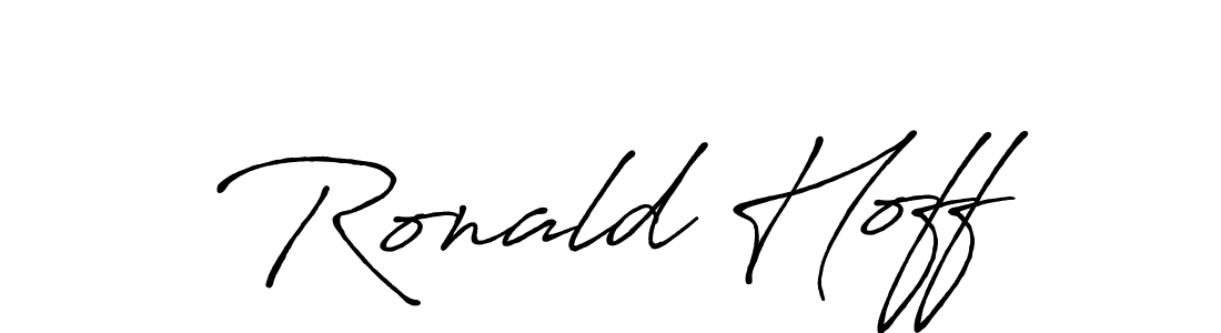 How to make Ronald Hoff name signature. Use Antro_Vectra_Bolder style for creating short signs online. This is the latest handwritten sign. Ronald Hoff signature style 7 images and pictures png