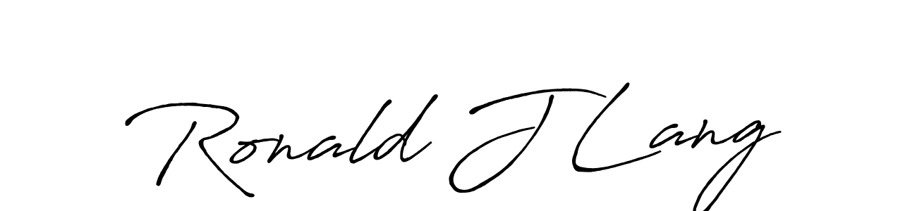 Create a beautiful signature design for name Ronald J Lang. With this signature (Antro_Vectra_Bolder) fonts, you can make a handwritten signature for free. Ronald J Lang signature style 7 images and pictures png