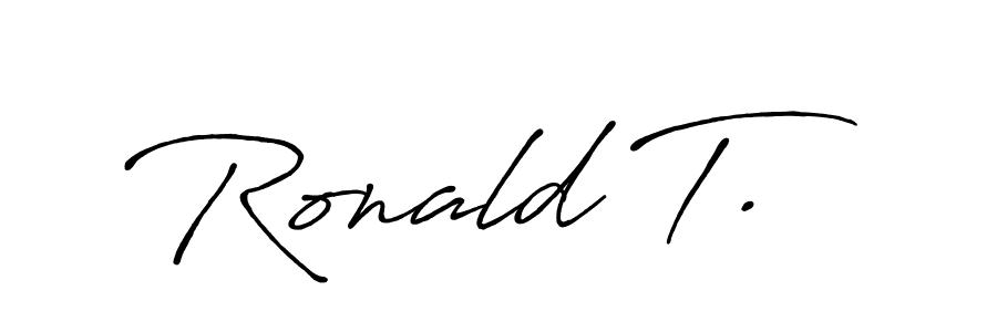 Create a beautiful signature design for name Ronald T.. With this signature (Antro_Vectra_Bolder) fonts, you can make a handwritten signature for free. Ronald T. signature style 7 images and pictures png