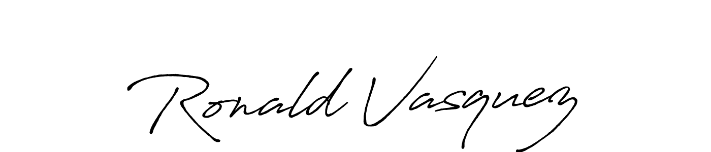 Ronald Vasquez stylish signature style. Best Handwritten Sign (Antro_Vectra_Bolder) for my name. Handwritten Signature Collection Ideas for my name Ronald Vasquez. Ronald Vasquez signature style 7 images and pictures png