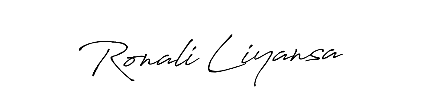 Make a beautiful signature design for name Ronali Liyansa. With this signature (Antro_Vectra_Bolder) style, you can create a handwritten signature for free. Ronali Liyansa signature style 7 images and pictures png