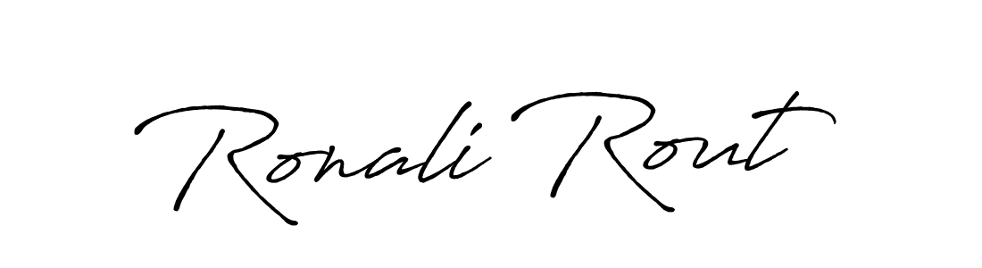 How to make Ronali Rout name signature. Use Antro_Vectra_Bolder style for creating short signs online. This is the latest handwritten sign. Ronali Rout signature style 7 images and pictures png