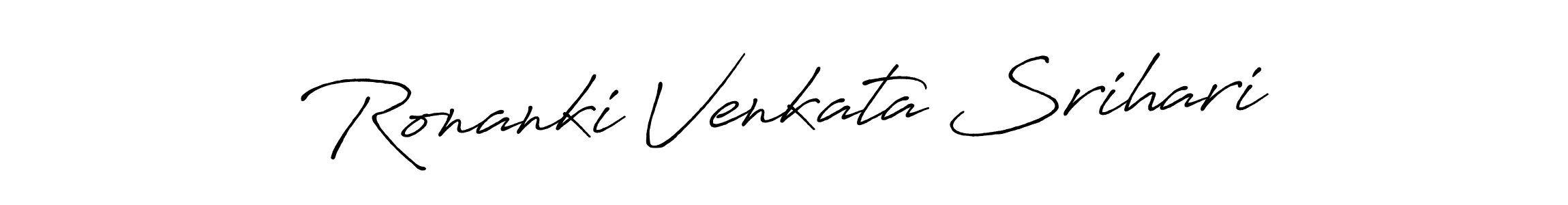 The best way (Antro_Vectra_Bolder) to make a short signature is to pick only two or three words in your name. The name Ronanki Venkata Srihari include a total of six letters. For converting this name. Ronanki Venkata Srihari signature style 7 images and pictures png