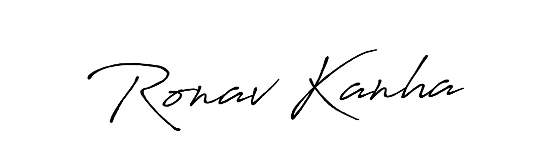 Make a beautiful signature design for name Ronav Kanha. With this signature (Antro_Vectra_Bolder) style, you can create a handwritten signature for free. Ronav Kanha signature style 7 images and pictures png