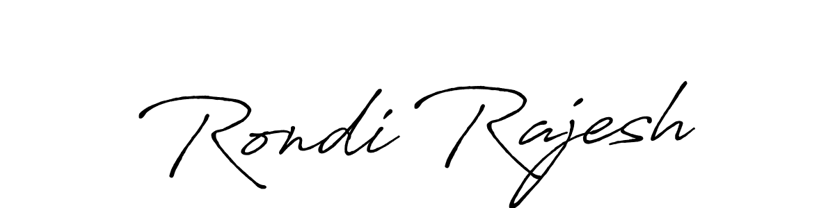 Design your own signature with our free online signature maker. With this signature software, you can create a handwritten (Antro_Vectra_Bolder) signature for name Rondi Rajesh. Rondi Rajesh signature style 7 images and pictures png