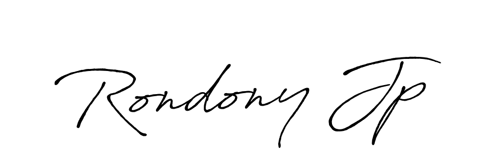 Use a signature maker to create a handwritten signature online. With this signature software, you can design (Antro_Vectra_Bolder) your own signature for name Rondony Jp. Rondony Jp signature style 7 images and pictures png