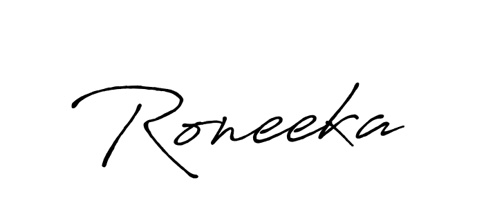 The best way (Antro_Vectra_Bolder) to make a short signature is to pick only two or three words in your name. The name Roneeka include a total of six letters. For converting this name. Roneeka signature style 7 images and pictures png