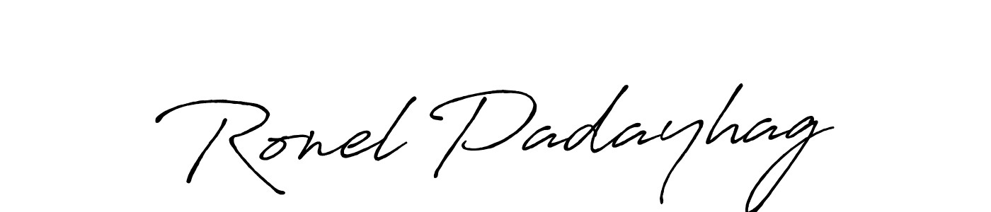 How to make Ronel Padayhag name signature. Use Antro_Vectra_Bolder style for creating short signs online. This is the latest handwritten sign. Ronel Padayhag signature style 7 images and pictures png